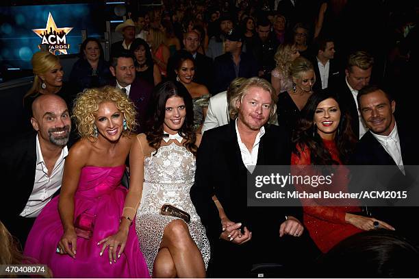 Stephen Schlapman, Kimberly Schlapman, Rebecca Arthur, Phillip Sweet, Karen Fairchild and Jimi Westbrook of Little Big Town during the 50th Academy...