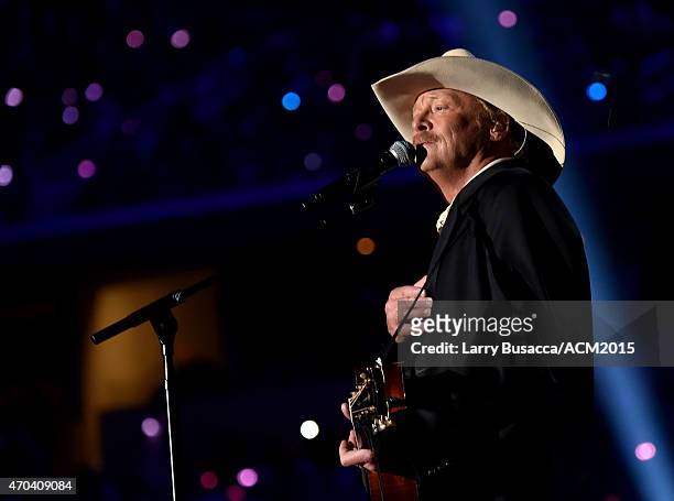 Recording artist Alan Jackson performs onstage during the 50th Academy of Country Music Awards at AT&T Stadium on April 19, 2015 in Arlington, Texas.