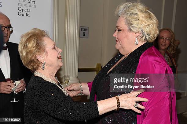 Opera singers Renata Scotto and Stephanie Blythe attend the 10th Annual Opera News Awards at The Plaza Hotel on April 19, 2015 in New York City.
