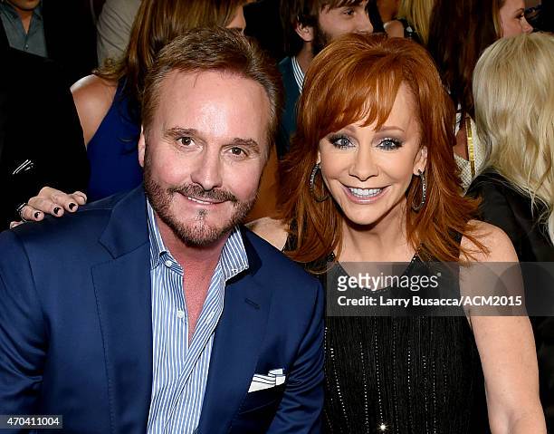Producer Narvel Blackstock and honoree Reba McEntire attend the 50th Academy of Country Music Awards at AT&T Stadium on April 19, 2015 in Arlington,...