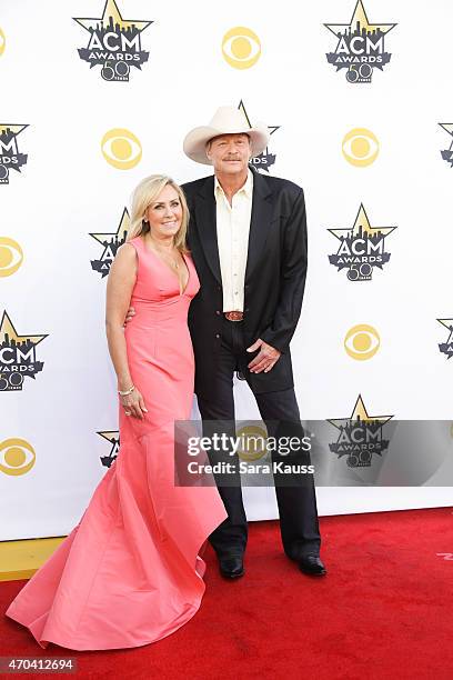 Denise Jackson and singer Alan Jackson attend the 50th Academy of Country Music Awards at AT&T Stadium on April 19, 2015 in Arlington, Texas.