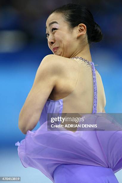 Japan's Mao Asada performs in the Women's Figure Skating Short Program at the Iceberg Skating Palace during the Sochi Winter Olympics on February 19,...