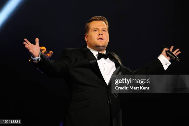 Host James Corden presents The BRIT Awards 2014 at 02 Arena on February 19, 2014 in London, England.