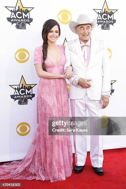 Singer Kacey Musgraves and her grandfather attend the 50th Academy Of Country Music Awards at AT&T Stadium on April 19, 2015 in Arlington, Texas.