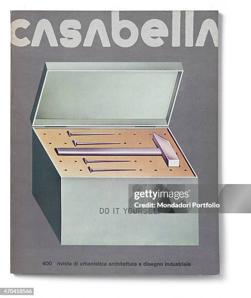 "Cover of Casabella, N. 400, April 1975, 20th Century, graphic, 31 x 24,5 cm Italy, Lombardy, Milan, Arnoldo Mondadori Editore. Whole artwork view....