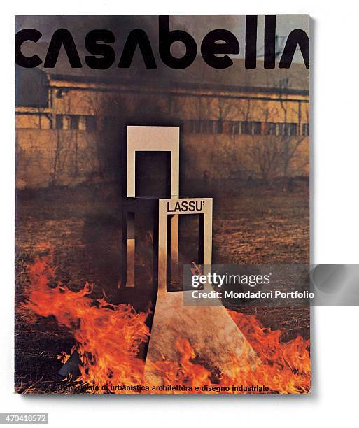 "Cover of Casabella, N. 391, July 1974, 20th Century, graphic, 31 x 24,5 cm Italy, Lombardy, Milan, Arnoldo Mondadori Editore. Whole artwork view....