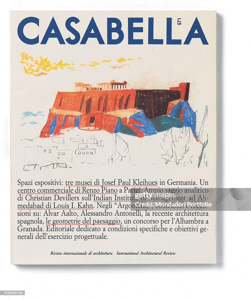 "Cover of Casabella, N. 571, September 1990, 20th Century, graphic, 31 x 28 cm"