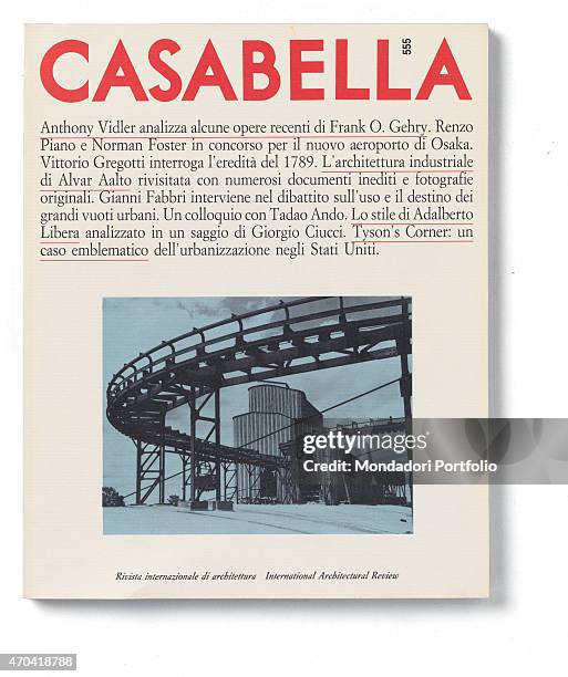 "Cover of Casabella, N. 555, March 1989, 20th Century, graphic, 31 x 28 cm Italy, Lombardy, Milan, Arnoldo Mondadori Editore. Whole artwork view. On...