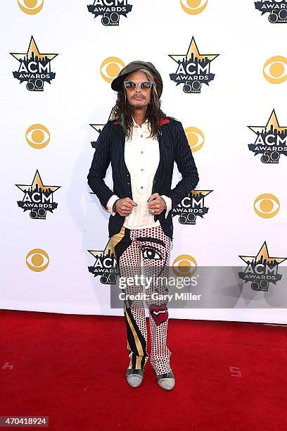 Steven Tyler attends the 50th Academy Of Country Music Awards at AT&T Stadium on April 19, 2015 in Arlington, Texas.