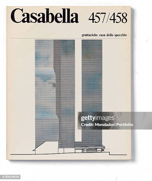 "Cover of Casabella, N. 457-458, April-May 1980, 20th Century, graphic, 31 x 24,5 cm Italy, Lombardy, Milan, Arnoldo Mondadori Editore. Whole artwork...