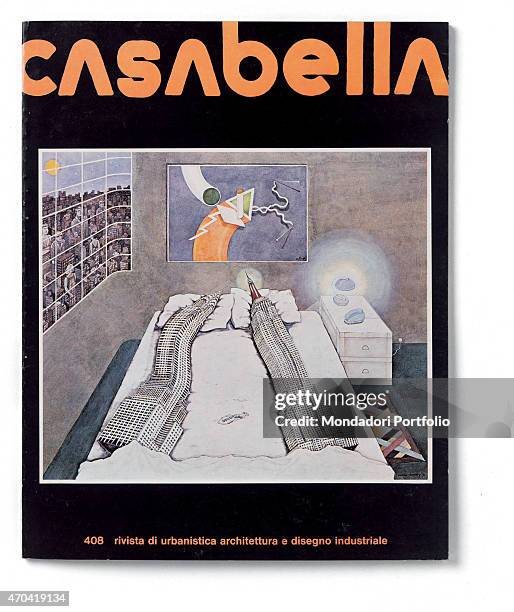 "Cover of Casabella, N. 408, December 1975, 20th Century, graphic, 31 x 24,5 cm Italy, Lombardy, Milan, Arnoldo Mondadori Editore. Whole artwork...