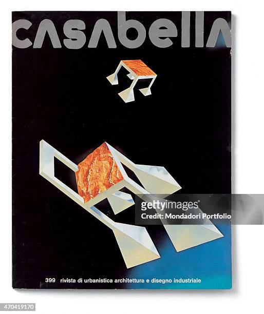 "Cover of Casabella, N. 399, March 1975, 20th Century, graphic, 31 x 24,5 cm Italy, Lombardy, Milan, Arnoldo Mondadori Editore. Whole artwork view....