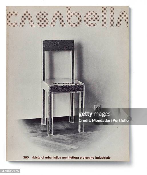 "Cover of Casabella, N. 390, June 1974, 20th Century, graphic, 31 x 24,5 cm Italy, Lombardy, Milan, Arnoldo Mondadori Editore. Whole artwork view....