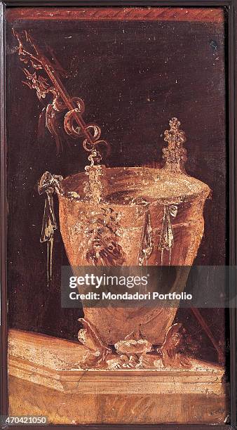 "Situla, by unknown artist, c. 60, 1st Century B.C., ripped fresco, 77 x 41 cm Italy, Campania, Naples, National Archaeological Museum, Room LXVII,...