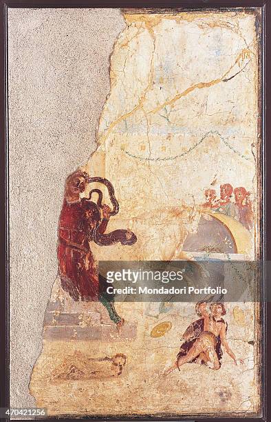 "Laocoon, by unknown artist, 37-45, 1st Century A.D., ripped fresco, 132 x 72 cm Italy, Campania, Naples, National Archaeological Museum, Room...