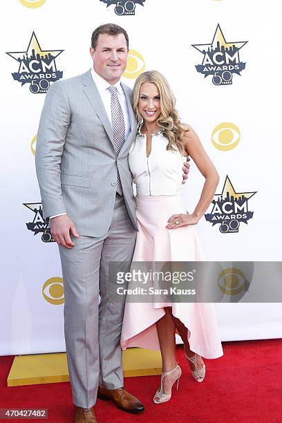 Player Jason Witten and Michelle Witten attend the 50th Academy Of Country Music Awards at AT&T Stadium on April 19, 2015 in Arlington, Texas.