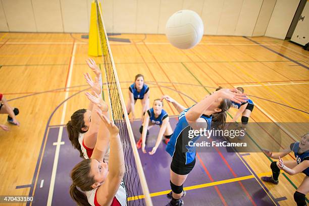 volleyball-spike - volleyball stock-fotos und bilder