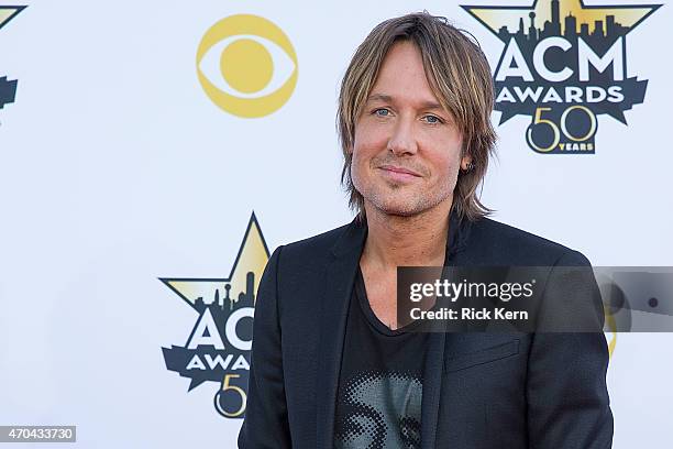 Singer Keith Urban attends the 50th Academy Of Country Music Awards at AT&T Stadium on April 19, 2015 in Arlington, Texas.