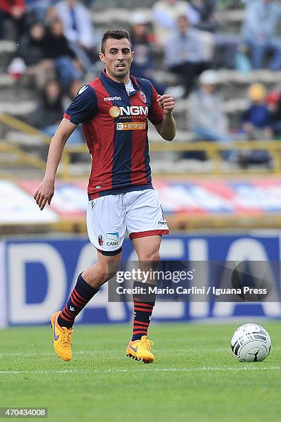 Nenad Krsticic of Bologna FC in action during the Serie B match between Bologna FC and AC Spezia at Stadio Renato Dall'Ara on April 18, 2015 in...