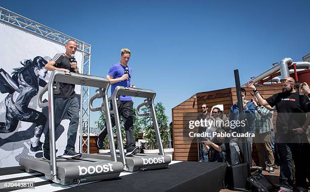 Chema Martinez and Fernando Torres present the new Ultra Boost Adidas trainers at Vincci Hotel on April 20, 2015 in Madrid, Spain.