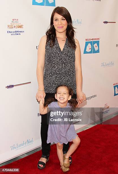 Actress Marla Sokoloff and Elliotte Anne Puro attend Milk + Bookies 6th Annual Story Time Celebration on April 19, 2015 in Los Angeles, California.