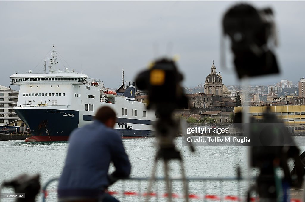 Survivors Of The  Recent Mediterranean Refugee Shipwreck Arrive In Catania