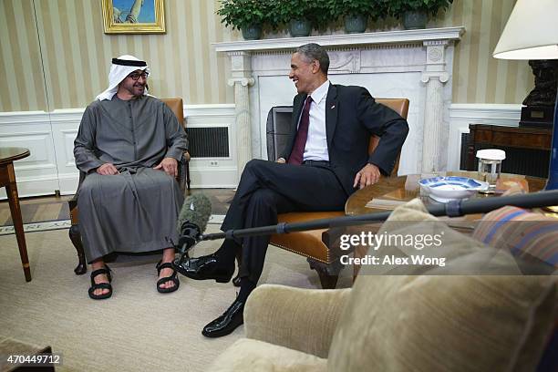 President Barack Obama meets with Crown Prince Mohammed Bin Zayed Al Nahyan of Abu Dhabi and deputy supreme commander of the United Arab Emirates...