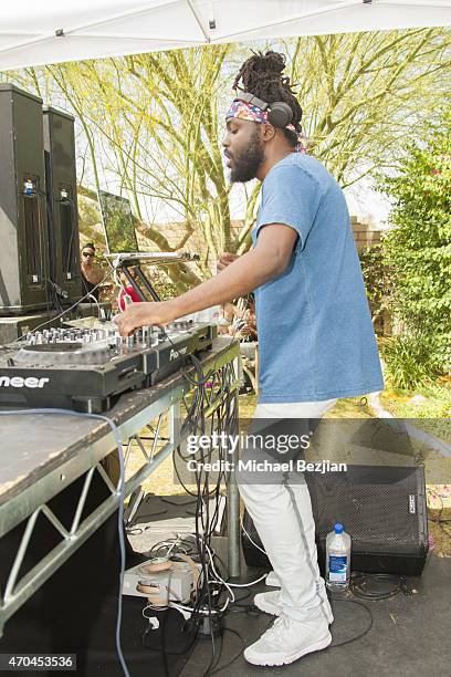 Melo-X performs at Pool Party at The Desert Compound Presented by Bullett on April 19, 2015 in Bermuda Dunes, California.