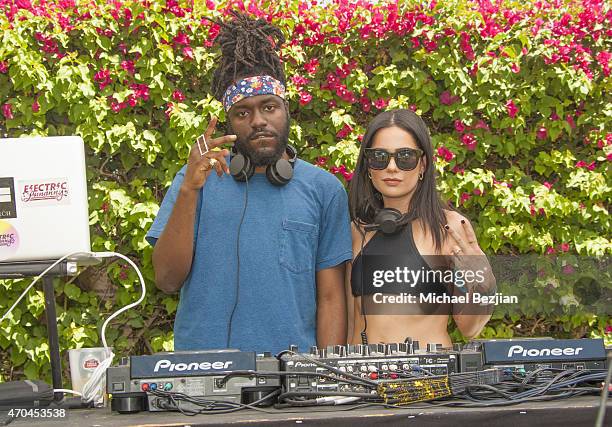 Melo-X and Kittens perform at Pool Party at The Desert Compound Presented by Bullett on April 19, 2015 in Bermuda Dunes, California.