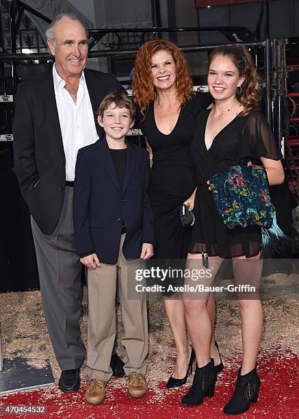 Actress Lolita Davidovich, husband Ron Shelton and children arrive at the Los Angeles premiere of 'The Longest Ride' at TCL Chinese Theatre IMAX on...