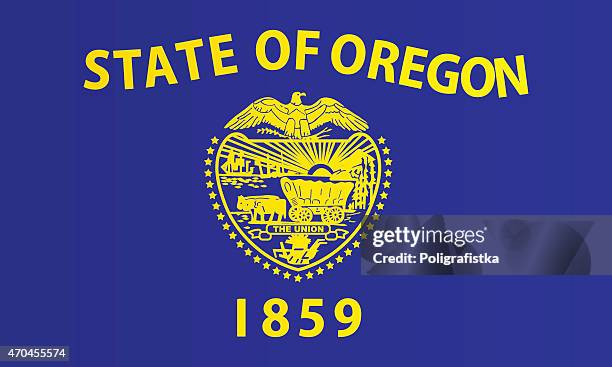 flag of oregon - obverse - oregon state flag stock illustrations