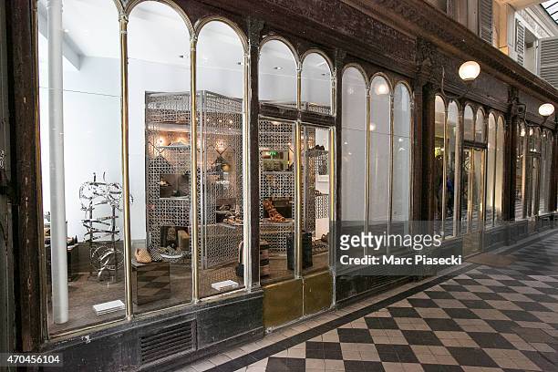 General view at the 'Christian Louboutin' mens shoes store on April 20, 2015 in Paris, France.