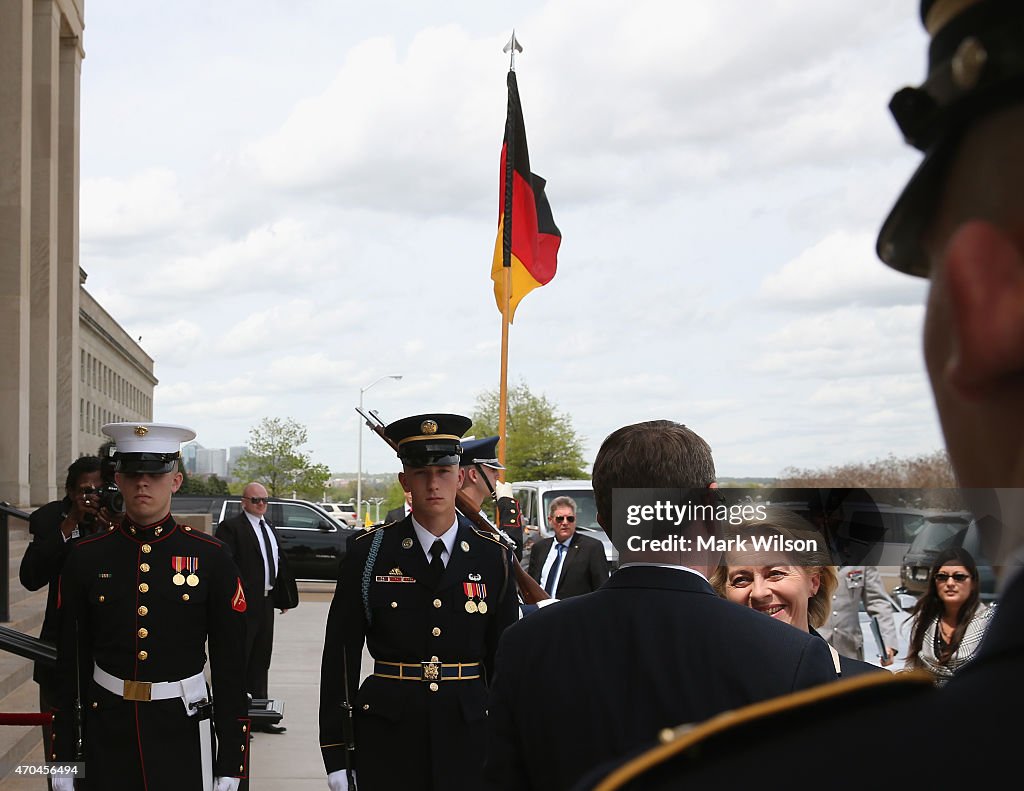 Carter Hosts German Defense Minister Ursula Gertrud Von Der Leyen At Pentagon