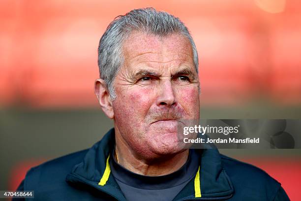 Southampton manager Martin Hunter looks on prior to the Under 21 Premier League Cup Final Second Leg match between Southampton and Blackburn Rovers...