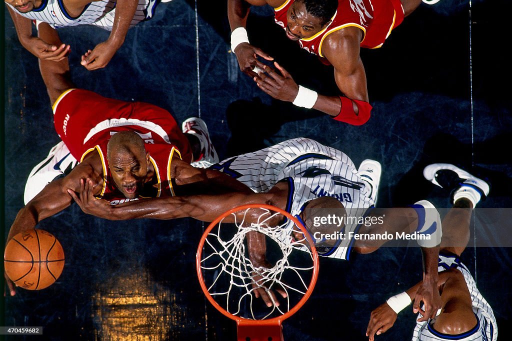 1995 Rockets Final Mario Elie of the Houston Rockets shoots the ball during the game ...
