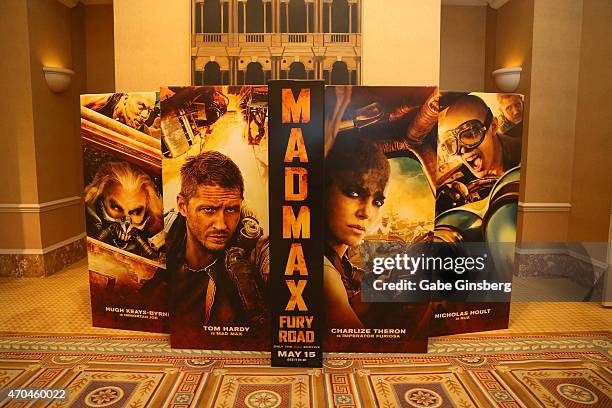 Display for the movie "Mad Max: Fury Road" at CinemaCon at Caesars Palace on April 20, 2015 in Las Vegas, Nevada.