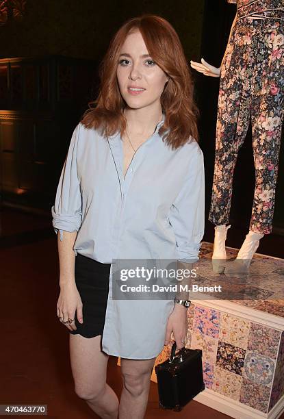 Angela Scanlon attends as Oasis and The Victoria and Albert Museum unveil their exclusive print inspired collection at The Victoria and Albert Museum...