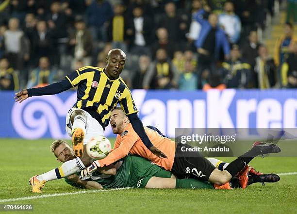 Pierre Webo of Fenerbahce in action during the Turkish Spor Toto Super League football match between Fenerbahce and Bursaspor at Sukru Saracoglu...