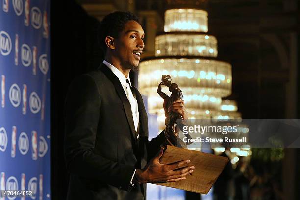 Toronto Raptors guard Lou Williams wins the NBA sixth man of the year award. The award was presented at the Royal York Hotel in Toronto. April 20,...