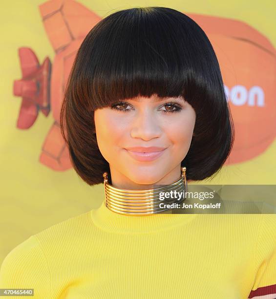 Actress Zendaya arrives at Nickelodeon's 28th Annual Kids' Choice Awards at The Forum on March 28, 2015 in Inglewood, California.