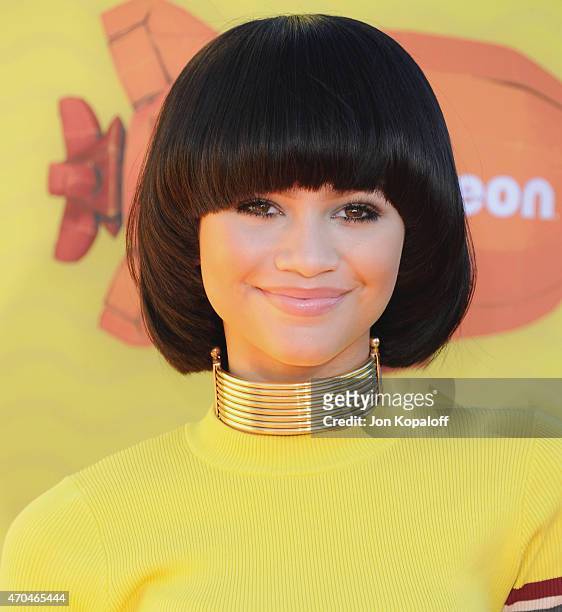 Actress Zendaya arrives at Nickelodeon's 28th Annual Kids' Choice Awards at The Forum on March 28, 2015 in Inglewood, California.