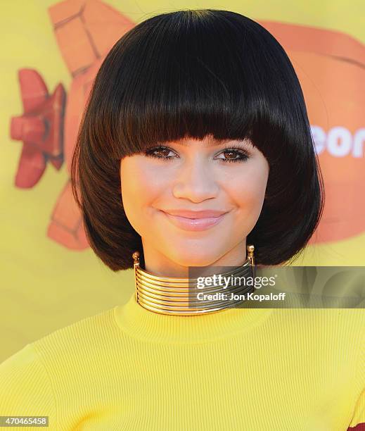 Actress Zendaya arrives at Nickelodeon's 28th Annual Kids' Choice Awards at The Forum on March 28, 2015 in Inglewood, California.