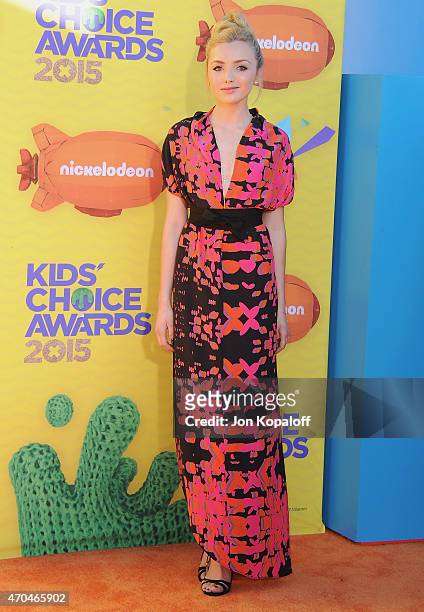 Actress Peyton List arrives at Nickelodeon's 28th Annual Kids' Choice Awards at The Forum on March 28, 2015 in Inglewood, California.