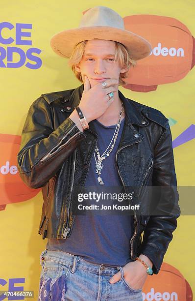 Singer Cody Simpson arrives at Nickelodeon's 28th Annual Kids' Choice Awards at The Forum on March 28, 2015 in Inglewood, California.