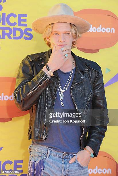 Singer Cody Simpson arrives at Nickelodeon's 28th Annual Kids' Choice Awards at The Forum on March 28, 2015 in Inglewood, California.
