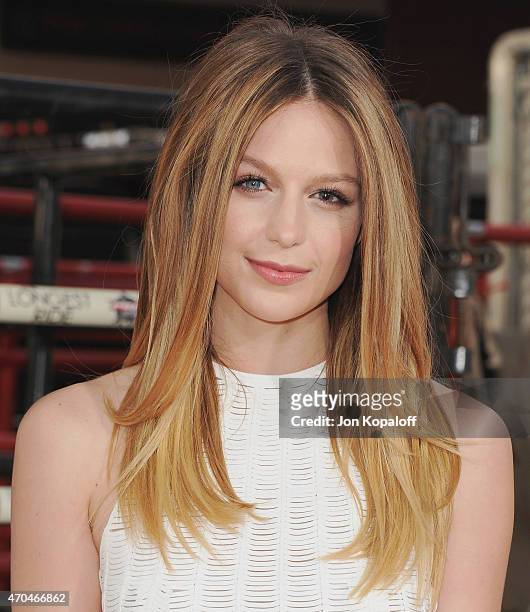 Actress Melissa Benoist arrives at the Los Angeles Premiere "The Longest Ride" at TCL Chinese Theatre IMAX on April 6, 2015 in Hollywood, California.