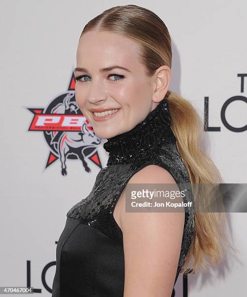 Actress Britt Robertson arrives at the Los Angeles Premiere "The Longest Ride" at TCL Chinese Theatre IMAX on April 6, 2015 in Hollywood, California.
