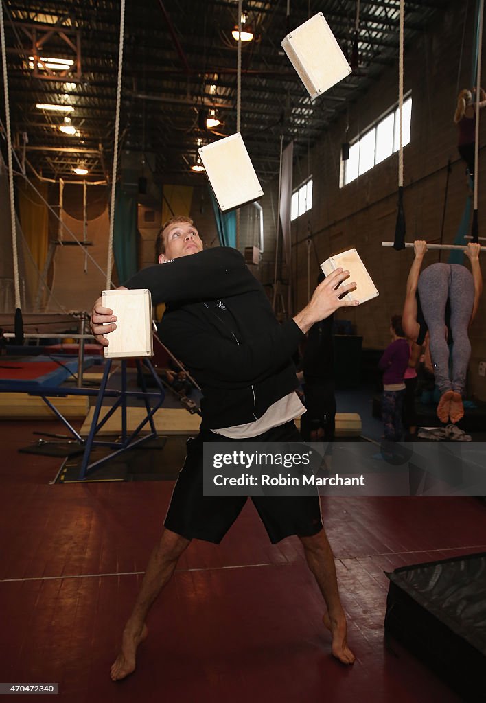 Montreal Acrobats Rehearsal At Circus Warehouse