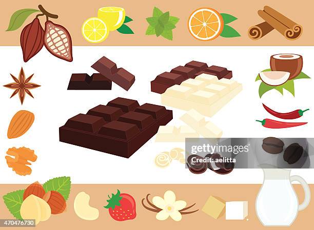 stockillustraties, clipart, cartoons en iconen met chocolate tastes - chocolate chunks