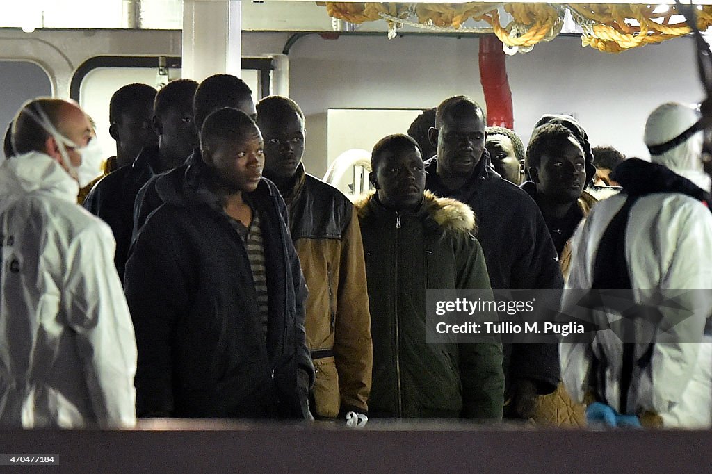 Survivors Of The Recent Mediterranean Refugee Shipwreck Arrive In Catania